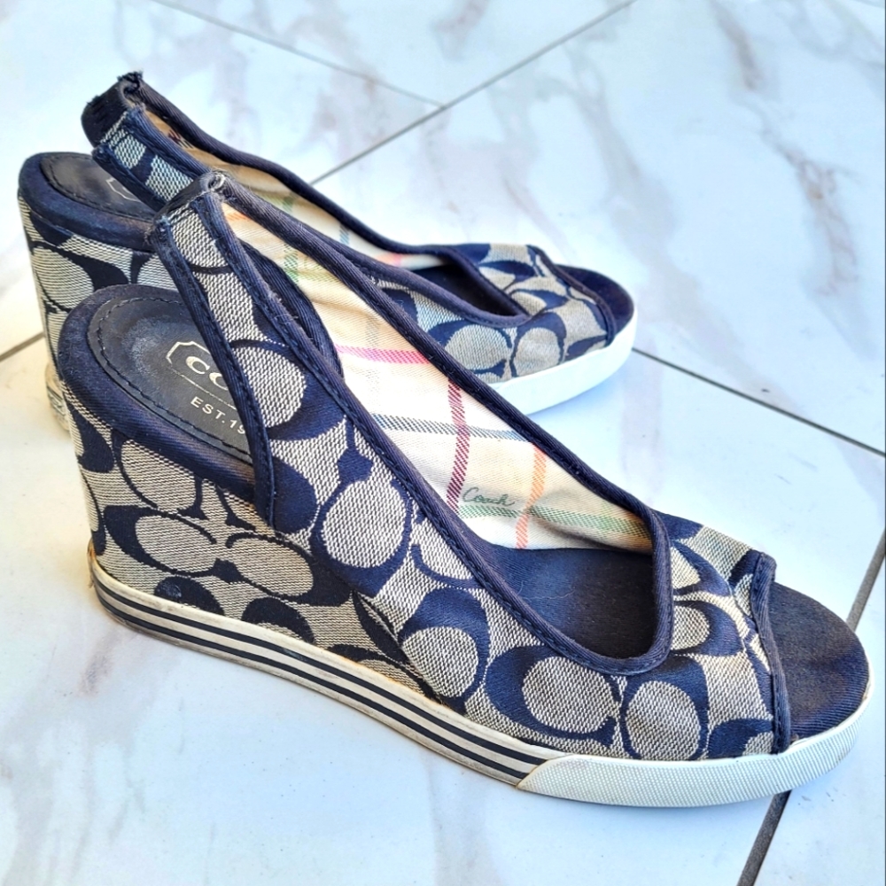 Coach Monogrammed Wedges size 7